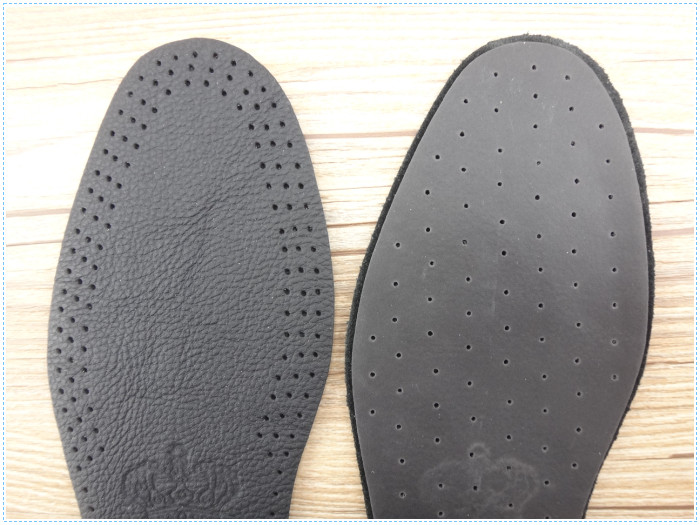 Breathable Cowhide Black Genuine Leather Insole